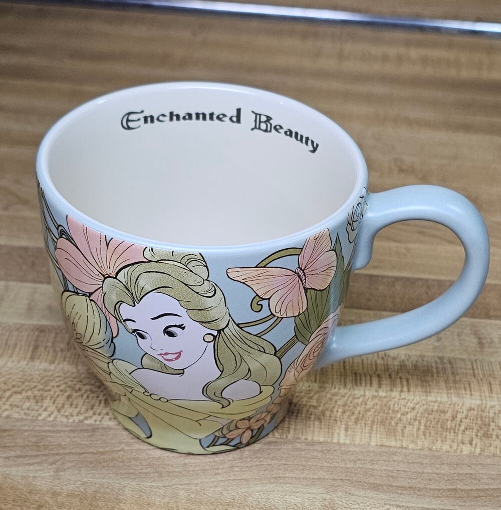 Official Disney Store Belle "Enchanted Beauty" Floral Coffee Mug 17 oz Stoneware